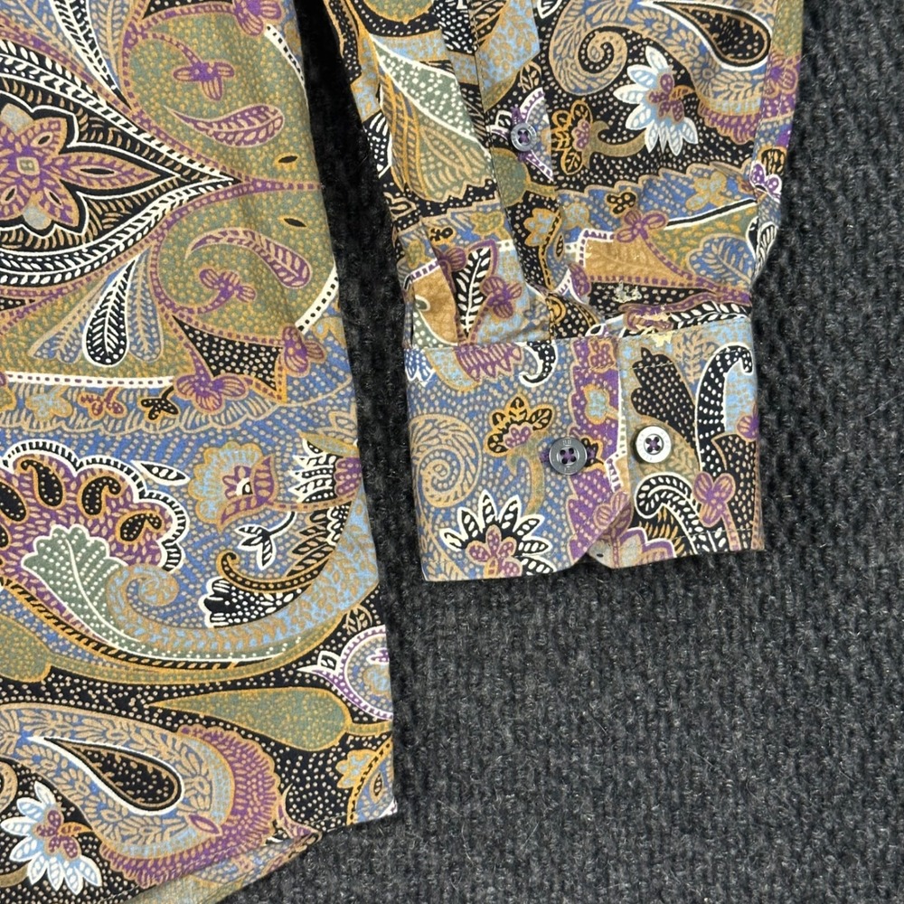 Alan Flasser Paisley Shirt Men Large Multicolor Long Sleeve Cotton Button Up - Picture 6 of 13